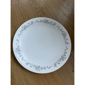 CORELLE RIBBON BOUQUET GRAY PATTERN DINNER PLATE USA